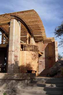 Picture of roof frame constructed of certified sustainable wood